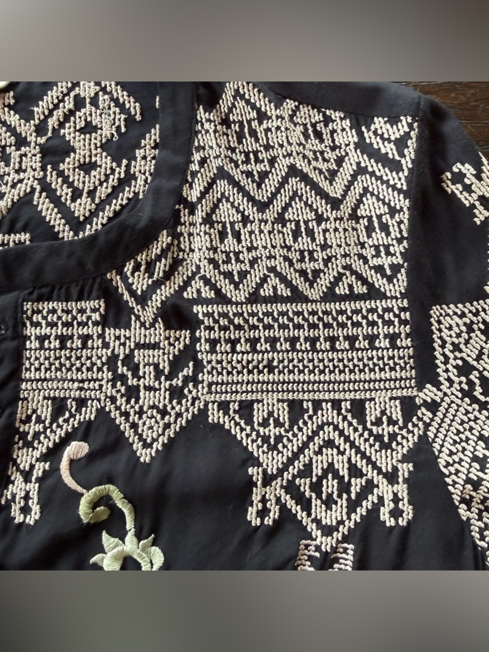 Odd Molly Anthropologie Short Sleeve Embroidered Kimono Shrug Coverup Size 3(Lg) - Picture 3 of 14